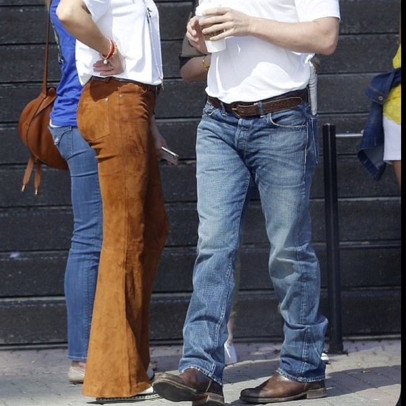 H&M faux suede tan flare pant - Picture 8 of 9